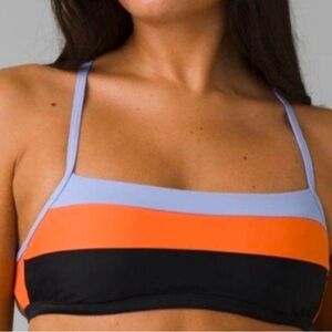 Prana Lurisia Colorblock Bikini Top Small Orange Black Purple